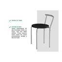 Ver imagem 5 de Kit 2 Banqueta de Cozinha 105 2 Un Prata - Assento Courano Preto - Carraro