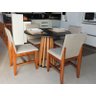 Conjunto Mesa de Jantar Talia 100cm Preta com 4 Cadeiras Sofia - MadeDecor:Bege - 3