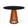 Conjunto Mesa de Jantar Talia 100cm Preta com 4 Cadeiras Sofia - MadeDecor:Bege - 4