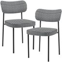 Ver imagem 1 de Kit 02 Cadeiras Decorativas Estofada Sala Jantar Melina L02 Pied Poule - Lyam Decor