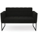 Ver mais imagens de Sofá Namoradeira e 1 Poltrona Base Industrial Preto Ana Suede Preto - Ibiza