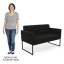 Ver imagem 6 de Sofá Namoradeira e 1 Poltrona Base Industrial Preto Ana Suede Preto - Ibiza
