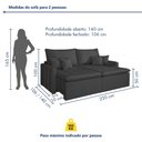 Ver imagem 4 de Sofa Retratil Boston 220cm 3 Lugares Kc Rei de Casa Veludo Cinza