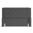 Ver mais imagens de Cabeceira e Calçadeira Báu Casal Padrão Atena 140cm Capitonê Linho Cinza Escuro - Desk Design
