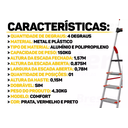 Ver imagem 2 de Escada Comfort 04 Degraus Alumínio Reforçada Alumasa 150kg