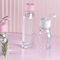 Squeeze Transparente Liv Flat Marmitou 700ml Garrafa de Água OU Bege Fechado - 5