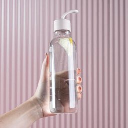 Squeeze Transparente Liv Flat Marmitou 700ml Garrafa de Água OU Bege Fechado - 6