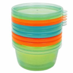 Kit 6 Potes Para Papinha 180ml Azul/laranja Buba - 1