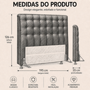 Ver imagem 5 de Cabeceira Ana Estofada Corino Modena p/ Cama Box Casal King 195cm Quarto