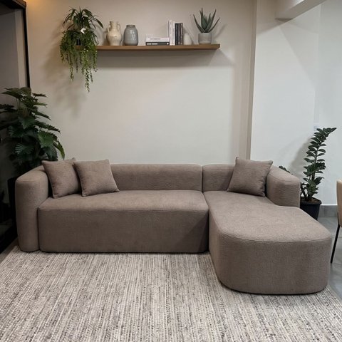 Sofá Orgânico Módulo Curvo Siena 2,6MTS Boucle Cappuccino - Vimont Moveis