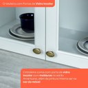 Ver mais imagens de Cristaleira 1 Porta com Vidro Temperado 100% MDF 50cm Americana Branco/HP