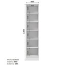 Ver imagem 3 de Cristaleira 1 Porta com Vidro Temperado 100% MDF 50cm Americana Branco/HP