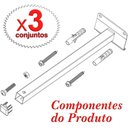 Ver imagem 3 de 03 Suportes Refletor Base Inclinada Braço 50 Cm 03 Cj - Branco