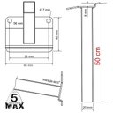 Ver imagem 4 de 03 Suportes Refletor Base Inclinada Braço 50 Cm 03 Cj - Branco