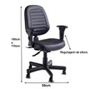 Ver imagem 2 de Cadeira Giratória Diretorzinho com Braço T Regulável Preta