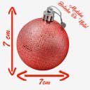Ver imagem 4 de Kit 48 Bolas Enfeite Natalino Árvore Natal 70mm Vermelho