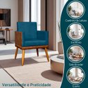 Ver imagem 3 de Poltrona Decorativa para Sala Recepção Escritório Consultório Lis Corino Peroba e Suede
