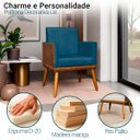 Ver imagem 2 de Poltrona Decorativa para Sala Recepção Escritório Consultório Lis Corino Peroba e Suede