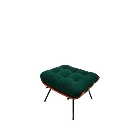 Puff Costela Suede Verde Militar