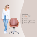 Ver mais imagens de Cadeira de Escritório Ergonômica Giratória Couro Fratini Kopenhagen Diretor Office Marrom