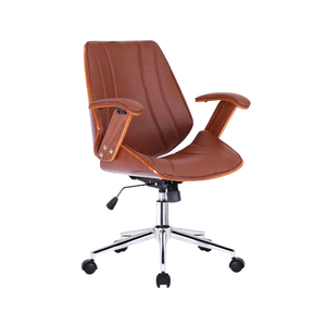 Cadeira de Escritório Ergonômica Giratória Couro Fratini Kopenhagen Diretor Office Marrom