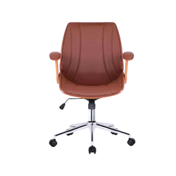 Cadeira de Escritório Ergonômica Giratória Couro Fratini Kopenhagen Diretor Office Marrom - 4