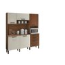 Armário de Cozinha Ferrara com Portas Ripada e Nicho para Forno Marrom Off White - Kids Paraná - 1