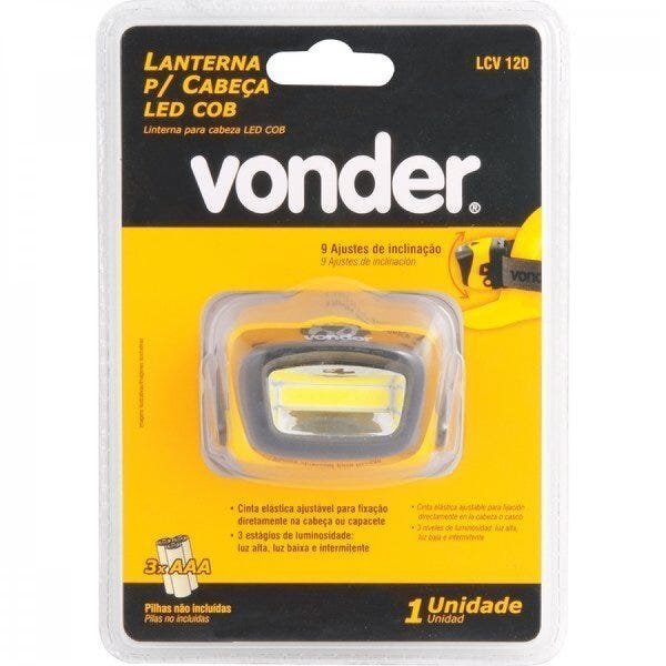 Lanterna para cabeça LED COB LCV 120 Vonder - 6