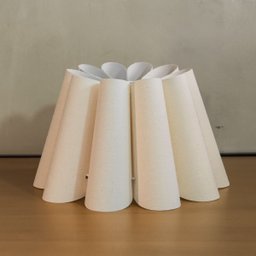 Cúpula de Abajur Pétala Pequena 16x16x25cm Tecido Algodão Soquete Nacional Cor Bege - 1