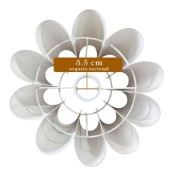 Cúpula de Abajur Pétala Pequena 16x16x25cm Tecido Algodão Soquete Nacional Cor Bege - 5