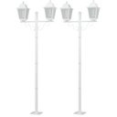 Ver imagem 1 de Kit 2 Postes 210cm Luminária Externo de Chão Clássicos Dital Branco Jardim Praças Residenciais