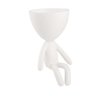 Vaso Boneco Bob Branco de Sentado em Poliresina - 1