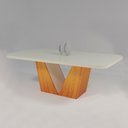 Ver imagem 1 de Mesa de Jantar Fenix 180x90 Mdf/vidro Bom Pastor Naturale/off/off