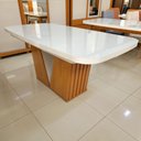 Ver imagem 2 de Mesa de Jantar Fenix 180x90 Mdf/vidro Bom Pastor Naturale/off/off