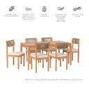 Ver imagem 6 de Conjunto Sala de Jantar com 1 Mesa Tampo Laminado 160cm e 6 Cadeiras Encosto Corda Florença