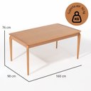 Ver imagem 3 de Conjunto Sala de Jantar com 1 Mesa Tampo Laminado 160cm e 6 Cadeiras Encosto Corda Florença