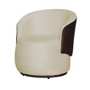Ver imagem 2 de Poltrona Organica Beatriz Suede Marfim C/ Composê Corano Marrom - Lm Decor