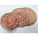 Ver imagem 2 de Sousplat Estampa Ratã Impressa Tecido Microfibra com Base - 4 Peças