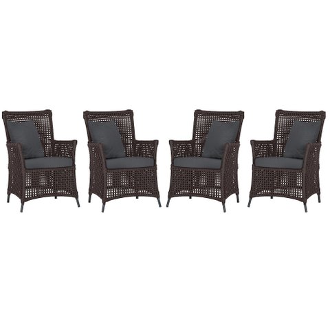 4 Poltronas Igapó Alumínio Micro Pintura Preta Corda Náutica Estofado 11