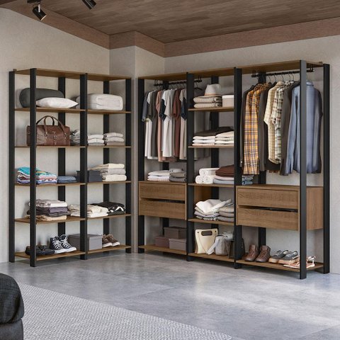 Guarda-roupa Closet Modulado Valencia 4 Gavetas 417cm Madesa 01
