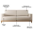 Ver imagem 4 de Sofá Kayrós 200Cm 3 Lugares D05 Linho Bege - Mpozenato