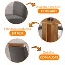 Ver imagem 6 de Mesa de Jantar Olímpia 90cm Mdf Canto Copo e com 4 Cadeiras Athenas