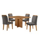 Ver imagem 2 de Mesa de Jantar Olímpia 90cm Mdf Canto Copo e com 4 Cadeiras Athenas