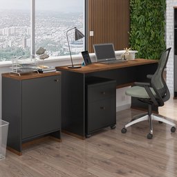 Conjunto Escritório Mesa Gaveteiro Balcão Berlin - Vianossa - 1