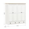 Guarda Roupa com 4 Portas e 2 Gavetas - Branco/Carvalho - 6