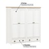 Guarda Roupa com 4 Portas e 2 Gavetas - Branco/Carvalho - 3