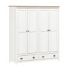 Guarda Roupa com 4 Portas e 2 Gavetas - Branco/Carvalho - 1