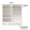 Ver imagem 4 de Guarda Roupa com 4 Portas e 2 Gavetas - Branco/Carvalho