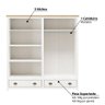 Guarda Roupa com 4 Portas e 2 Gavetas - Branco/Carvalho - 4