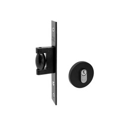 Fechadura Porta Pivotante Haga Externa Trava Rolete Preto Resinado 603 Roseta Redonda - 27457 - 1